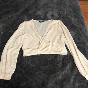 Forever 21 Deep V Top - Nude